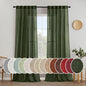 MIULEE Olive Green Linen Curtains 52x102 Inch Length 2 Panels by MIULEE