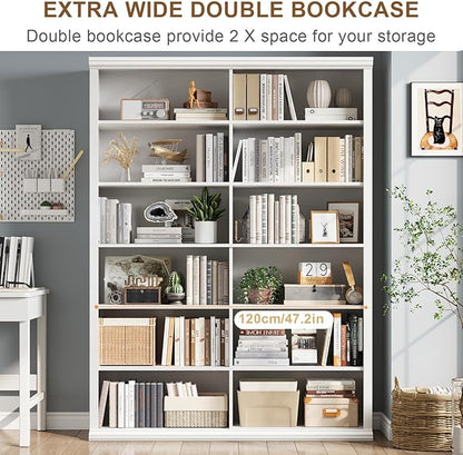 Rresyet 71.8" L *47.2“W Wooden Bookcase and Bookshelf – Extra Large Bookshelf - Image 6