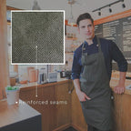 | Green Verona Gabardine Apron – Design for Men and women with neck adjuster, Anti-lint fabric with large pockets. For kitchen work, Chef.