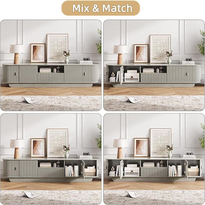 86.61'' Tambour TV Stand for 55-85 Inch, Entertainment Center - Image 6