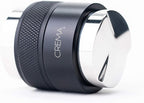 Crema Coffee Products 39.25mm Hand Tamper & Coffee Distributor V2 | Compatible with Breville Portafilters | Double-Sided, Adjustable Depth Tool | Made with Durable 304 Stainless Steel | Black