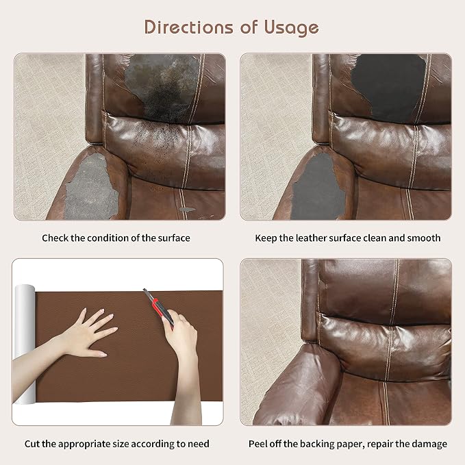 KING MOUNTAIN Leather Repair Patch, 16 x 60 Inches self Adhesive Leather Repair - Image 8