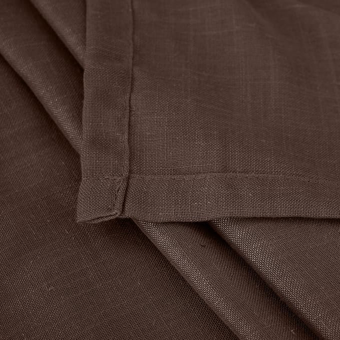 BGment Brown Linen Curtains 45 Inch Length - Image 7