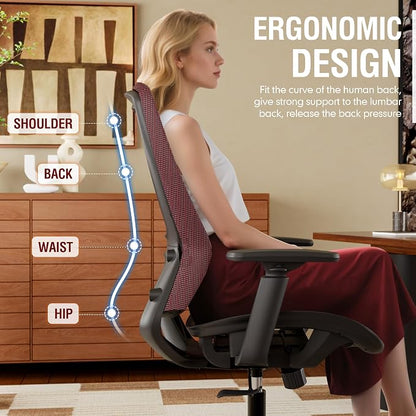 ELABEST Mesh Office Chair, Ergonomic Computer Desk Chair, Sturdy Task Chair- - Image 4