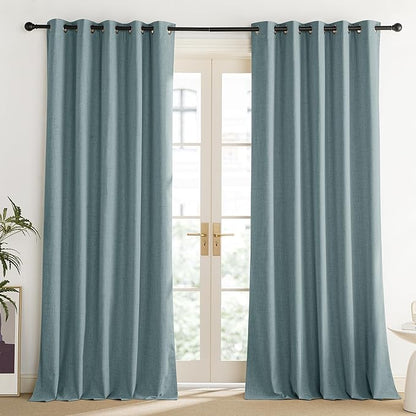 NICETOWN 100% Absolutely Blackout Linen Curtains - Image 2