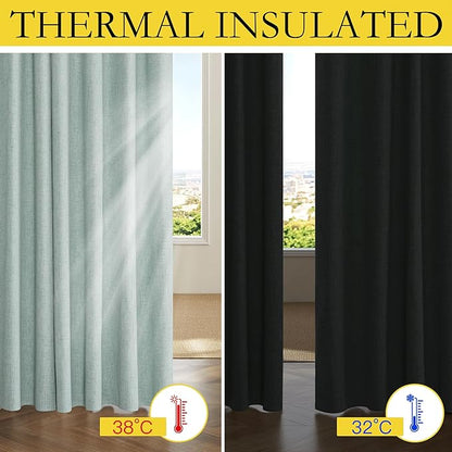 NICETOWN 100% Absolutely Blackout Linen Curtains - Image 3
