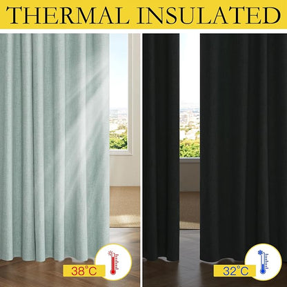 NICETOWN 100% Absolutely Blackout Linen Curtains - Image 5