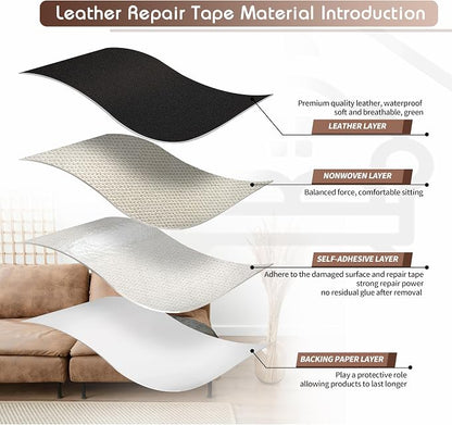 KING MOUNTAIN Leather Repair Patch, 2 Packs 9 x 11 Inches self Adhesive Leather - Image 3