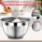 Mixing Bowls with Strainer, Mixing Bowl with Lids Set, Stainless Steel Mixing Bowls, Kitchen Gadgets 2025 Salad Bowls with Strainer for Mixing & Preping & Baking, Multicolor