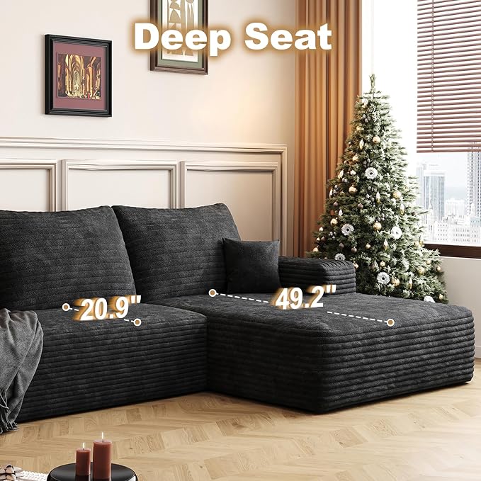 108" Sectional Couches for Living Room Cloud Couch Sofa - Image 4