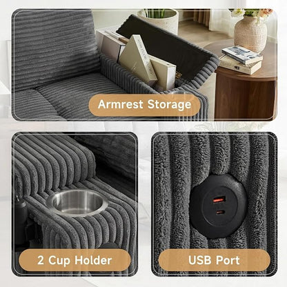 Auvsoce 65" 3-in-1 Pull-Out Convertible Sofa Bed - Image 3