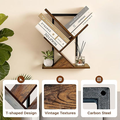 3-Tier Tree Book Shelves for Wall, Small Wall Mounted Shelves, Unique Hanging - Image 5