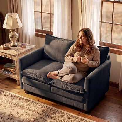 Loveseat Sofa with Cloud 3-Layer Cushion & 27" Deep Seat, Modern Small Couch No - Image 3