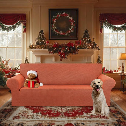 Stretch Oversized Couch Covers for Sofa Slipcover, Pureed Pumpkin | 1-Piece - Image 2