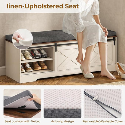 UPOSOJA 60“ Farmhouse Storage Bench - Image 6
