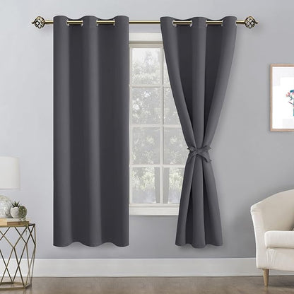 Blackout Curtains for Bedroom, Dark Grey, 42 x 72 Inch, 2 Panels | Thermal - Image 8