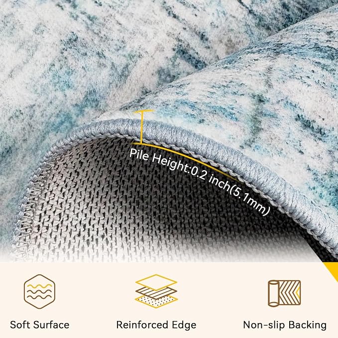 RELEANY Washable 8'x10' Abstract Area Rug - Image 4