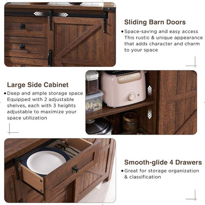T4TREAM Farmhouse Sideboard Buffet Cabinet - Image 6