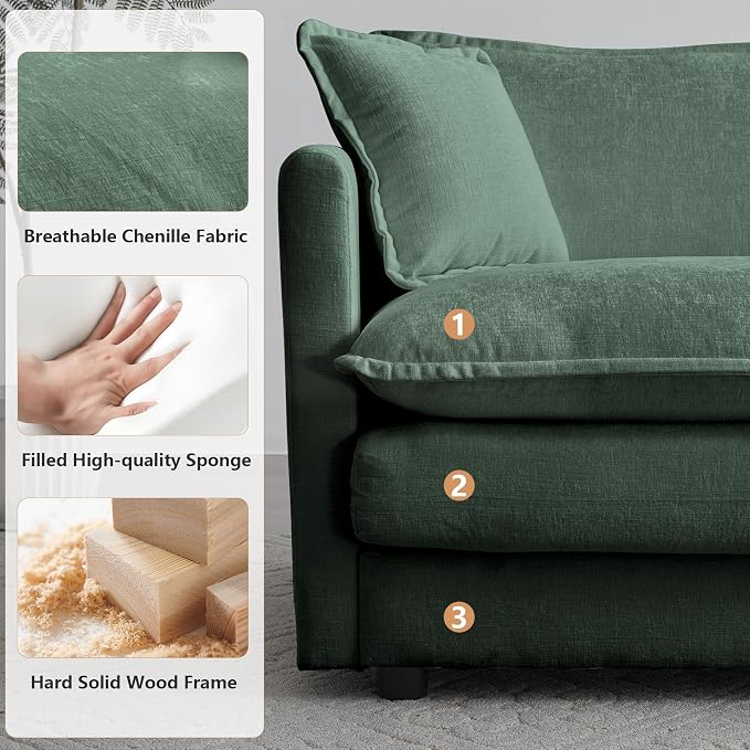 mikibama Modular Sectional Sofa, 111.5 Inch L Shaped Couch Set - Image 6