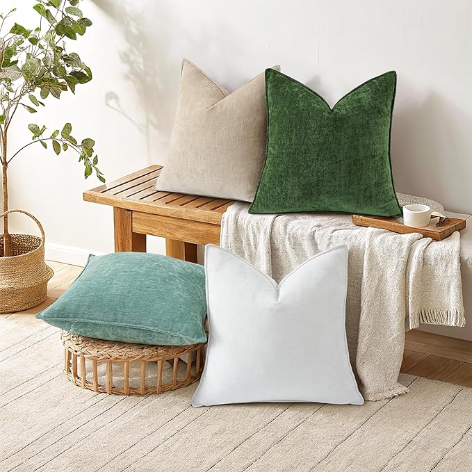 decorUhome Summer Couch Euro Sham Throw Pillow Covers 24x24 Set of 2, - Image 6