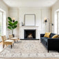 Living Room 8ft Square Area Rug: Machine Washable Large Vintage Soft Rug Stain by HYHAOYUNLAI