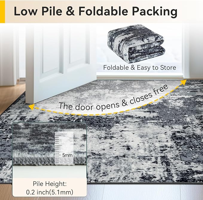 RELEANY Washable 2'x3' Abstract Area Rug - Image 5