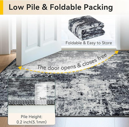 RELEANY Washable 2'x3' Abstract Area Rug - Image 5