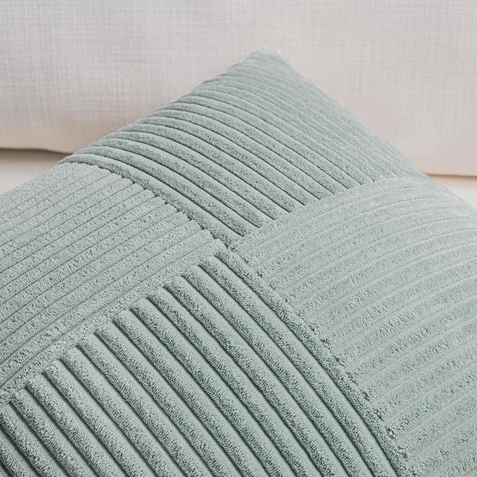 Fancy Homi 2 Packs Grey Blue Lumbar Decorative Throw Pillow Covers 14x24 Inch - Image 3