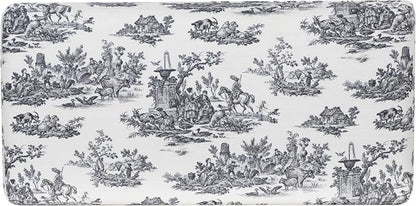 Linon Stephanie Black and White Toile Fully Upholstered Bench - Image 14