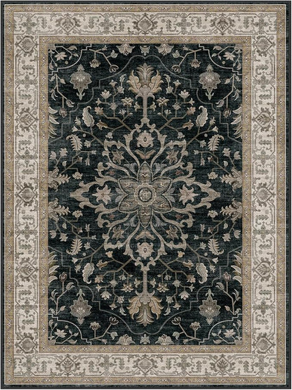 RELEANY Washable Area Rug, Water Repellent, Pet Friendly, Vintage Floral Boho - Image 8