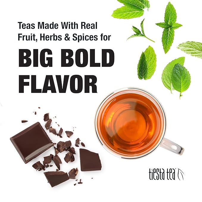 Tiesta Tea - Cocoa Mint Chill Loose Leaf Tea, Chocolate Peppermint Herbal Rooibos Blend, Non-Caffeinated, Brew Hot or Iced, Refillable Tin, Makes Up to 50 Cups, 3 Ounce