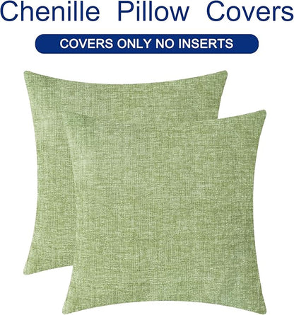 CaliTime Decorative Couch Throw Pillow Covers 18 X 18 Inches Sage Green | Pack - Image 6