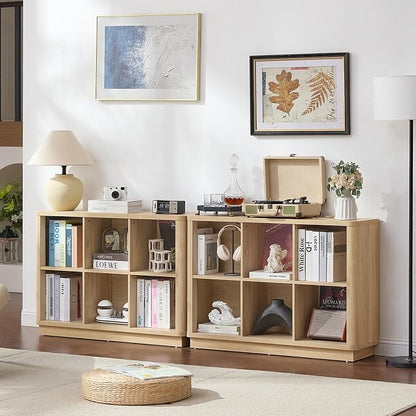 Joaxswe 6 Cube Storage Book Shelf, Floor Standing 2-Tier Wooden Bookshelf - Image 6