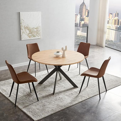 Zerifevni 46.4" Round Dining Table Set, Mid Century Modern Round Dining Table - Image 2