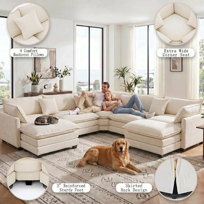 111.4" V-Shaped Corner Couch Sectional - Image 6