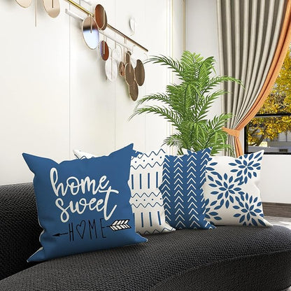 YCOLL Pillow Covers 16x16 Set of 4, Modern Sofa Throw Pillow Cover, Decorative - Image 6