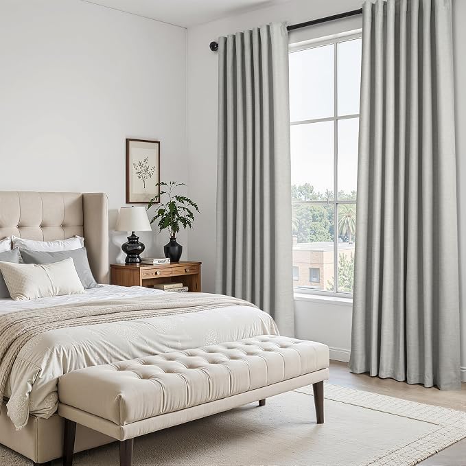 Topfinel 102 Inches Long Linen Blackout Curtains - Image 5
