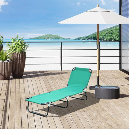 Outsunny Folding Chaise Lounge Pool Chairs, Outdoor Sun Tanning Chairs - Image 2