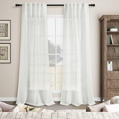 Off White Linen Curtains 84 inches Long - Image 7