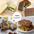 2 Pcs Large Dubai Chocolate Bar Molds, 0.8 Inch Deep Silicone Stuffed Chocolate Bar Molds, Big and Thick Candy Bar Moulds for Filling Homemade Knafeh Pistachio Bars