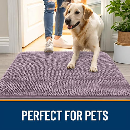 OLANLY Dog Door Mat for Muddy Paws 32x20, Super Absorbent Chenille Mud Mat | - Image 6
