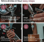 10 PCS NitroPress Nitrogen Coffee Chargers – Pure N2 Cartridges for Nitro Cold Brew Coffee Maker, Cocktails, Tea, and Beer – Use with NitroPress Instant Nitrogen Diffuser System