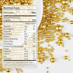 Gold Pearl Sprinkles for Cake Decorating, 150g/5.29oz, Mix Size, Edible Sugar Candy Pearls, Cake Decorations, Cupcake, Cookies, Ice cream Topper, Holiday, Wedding Party, Easter, Christmas Supplies