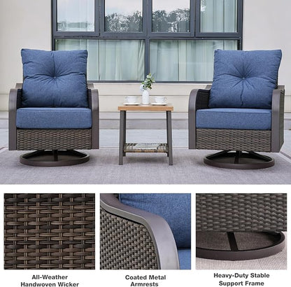 Outdoor Swivel Rocker Chairs, Wicker Swivel Rocking Chairs - Image 5
