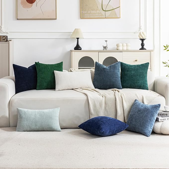 Set of 4 Soft Textured Decorative Throw Pillow Covers 22x22 Inch Cozy Farmhouse - Image 2