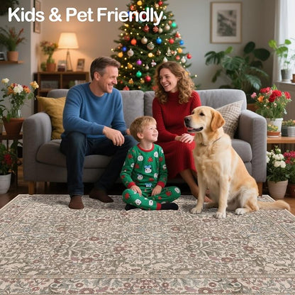 4x6 Area Rug for Bedroom Beside Rug, Laundry Room, Washable Non-Slip Low Pile - Image 6
