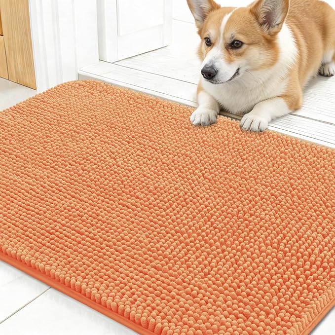 OLANLY Dog Door Mat for Muddy Paws 30x17, Super Absorbent Chenille Mud Mat | by OLANLY