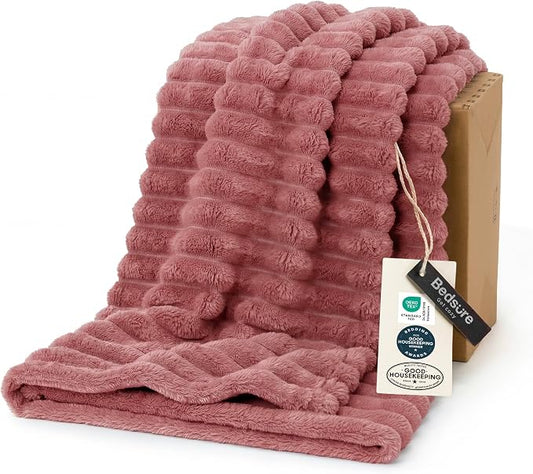 Bedsure Soft Throw Blanket for Couch Decor Gifts Dusty Pink 50"x60" | Birthday by Unknown