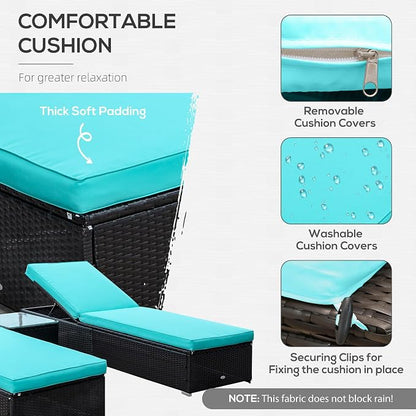 Outsunny Chaise Lounge Chair Set of 2 - Image 8