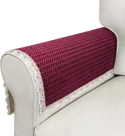 Burgundy Velvet Couch Arm Covers by Becoolifer